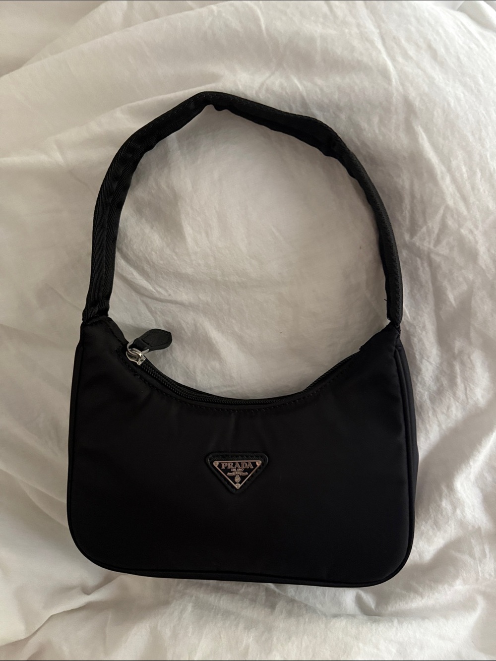 Black Nylon Small Shoulder Bag